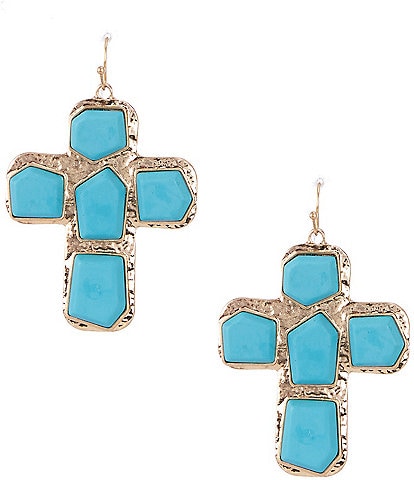 Southern Living Semi Precious Stone Cross Drop Earrings