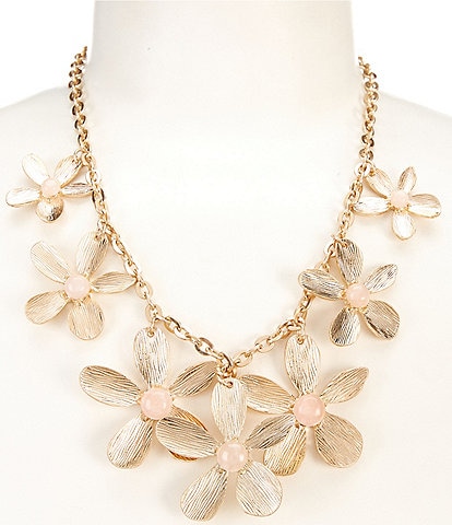 Southern Living Semi Precious Stone Flower Statement Necklace