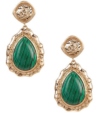 Southern Living Semi Precious Stone with Coin Drop Statement Earrings