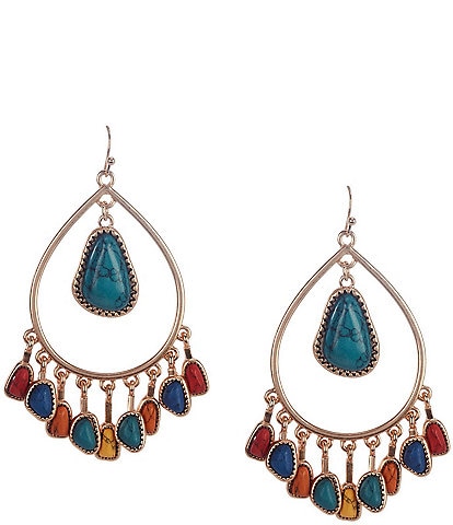 Southern Living Semi Precious Tear Drop Chandelier Earrings