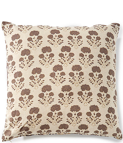 Southern Living Simplicity Collection Damask Print Floral Reversible Square Pillow