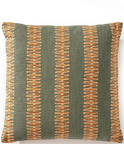 Southern Living Simplicity Collection Embroidered Stripe Square Pillow