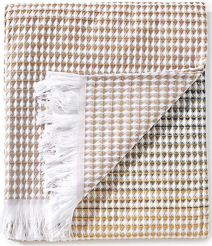 Southern Living Simplicity Collection Harrison Ombre Waffle Fringe Trim Throw