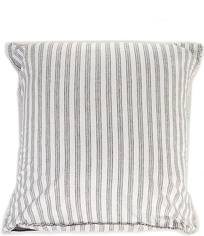 Southern Living Simplicity Duo Cotton & Linen Solid & Striped Fringed Reversible Euro Sham