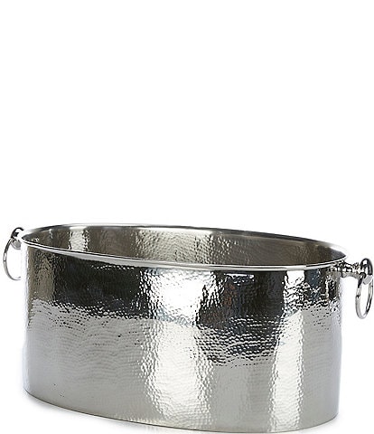 Southern Living Stainless Steel Hammered Oval Party Tub