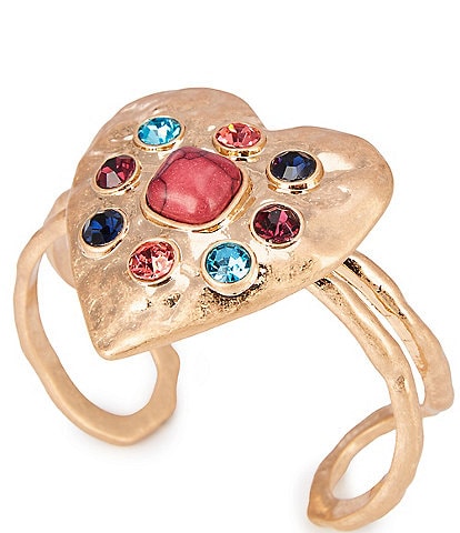 Southern Living Stone Embellished Heart Cuff Bracelet