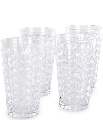 Southern Living Stud Clear Highball Glasses, Set of 4