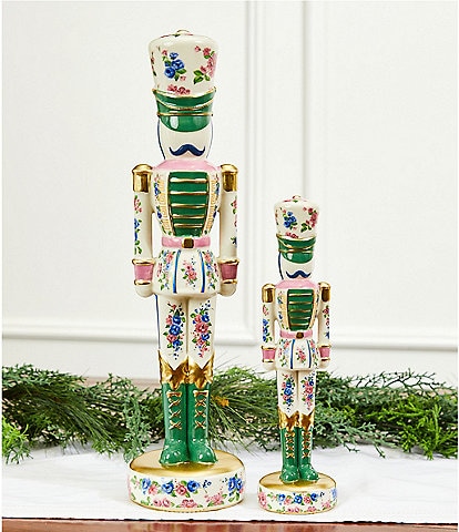 Southern Living Sweet Christmas Collection Floral Ceramic Nutcracker