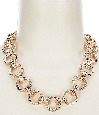 Southern Living Textured Chain Statement Collar Necklace