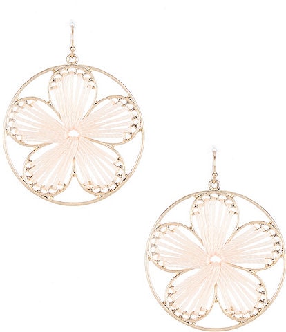 Southern Living Thread Wrapped Flower Drop Earrings