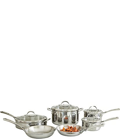 Southern Living Tri-Ply Clad Stainless Steel 10-Piece Cookware Set