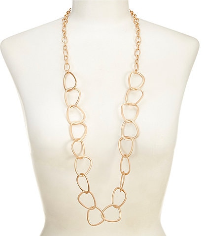 Southern Living Triangular Link Long Strand Necklace