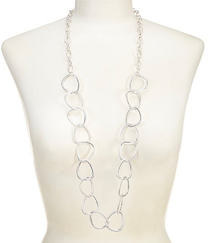 Southern Living Triangular Link Long Strand Necklace