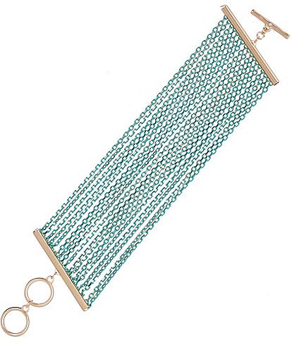 Southern Living Turquoise Multi Row Chain Line Bracelet