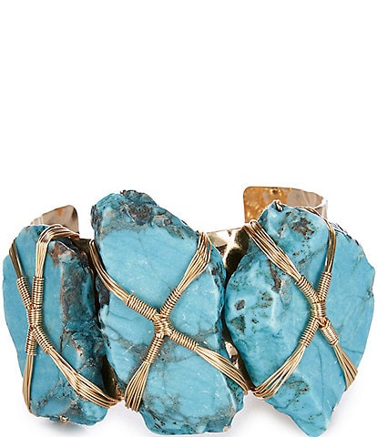 Southern Living Turquoise Semi Precious Stone Cuff Bracelet