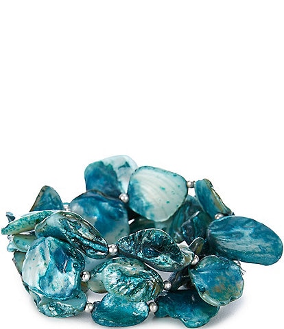 Southern Living Turquoise Shell Stretch Bracelet Set