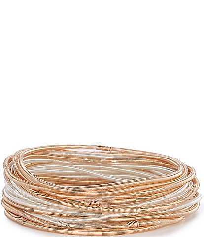 Southern Living Two Tone Coil Stretch Bracelet Set