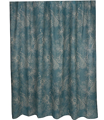 Southern Living Venetian Peacock Toile Shower Curtain