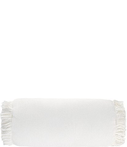 Southern Living Waffle Textured & Fringed Neck Roll Pillow