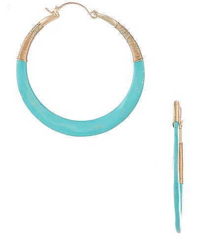 Southern Living Wash Wire Wrapped Round Hoop Earrings