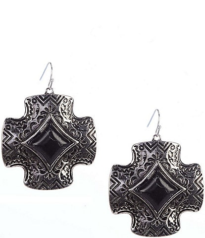 Southern Living Western Cross Drop Earrings with Semi Precious Stones