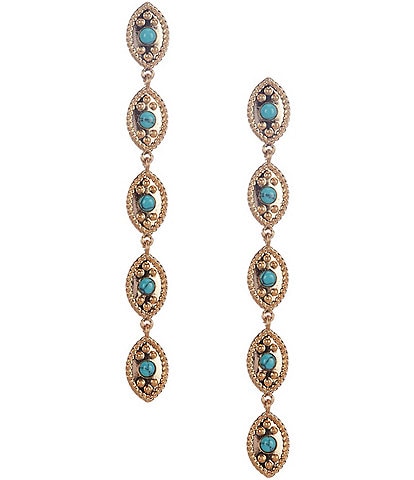 Southern Living Western Diamond Linear Earrings with Semi Precious Stones