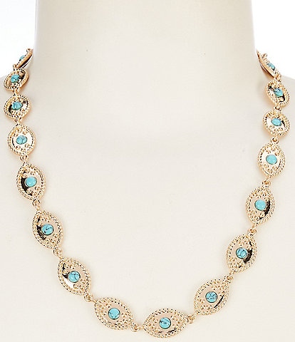 Southern Living Western Diamond Semi Precious Stones Collar Necklace