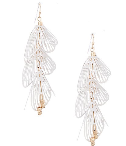 Southern Living White Butterfly Wing Linear Drop Earrings