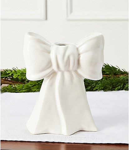 Southern Living White Glazed Ceramic Bow Vase Boxed