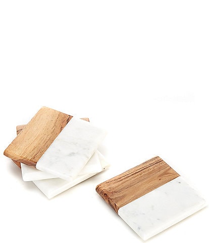 Southern Living White Square Coasters, Set of 4