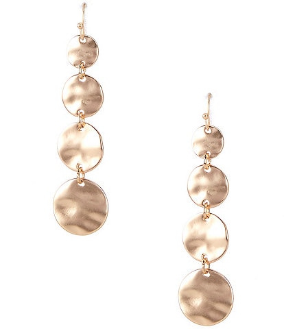 Southern Living Wobbly Metal Graduating Disc Linear Earrings