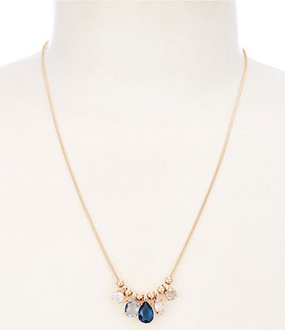 Southern Living x Borrowed & Blue Multi Blue Stone Charm Drop Collar Necklace