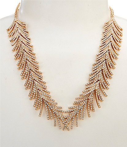Southern Living x Borrowed & Blue Pave Rhinestone Fan Statement Necklace