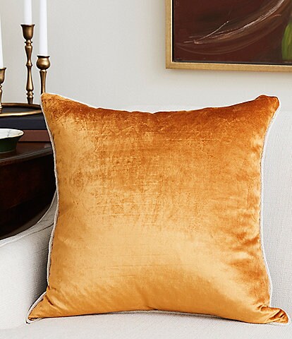 Southern Living x GordonDunning Oversized & Reversible Velvet Accented Trim Square Pillow