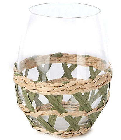 Southern Living x Nellie Howard Ossi Collection Stemless Rattan Wine Glass