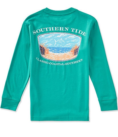 Southern Tide Boys Skipjack Cloud Beach Badge Long Sleeve T-Shirt