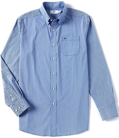 Southern Tide Charleston Performance Stretch Parkwood Micro-Gingham Long Sleeve Woven Shirt
