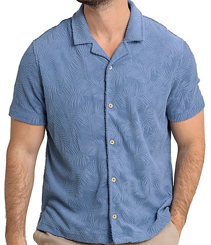 Southern Tide Crystal Beach Terry Short Sleeve Woven Camp Shirt