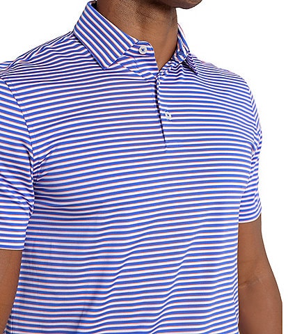 Southern Tide Driver Caravel Stripe Short Sleeve Polo Shirt