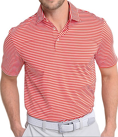 Southern Tide Driver Caravel Stripe Short Sleeve Polo Shirt
