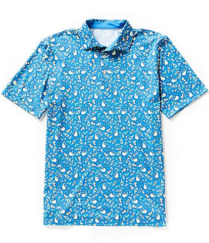 Southern Tide Driver Marg Madness Print Performance Stretch Short-Sleeve Polo Shirt