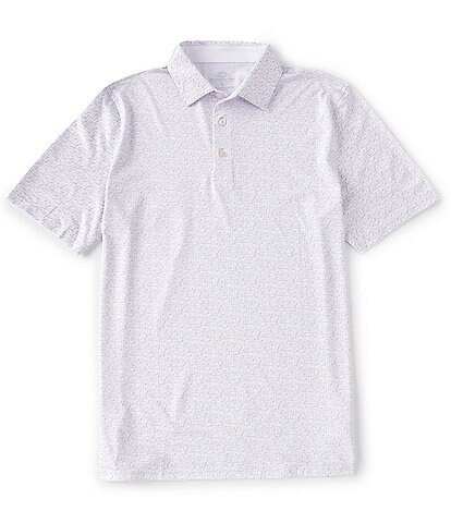Southern Tide Driver Over Clubbing Print Performance Stretch Short Sleeve Polo Shirt