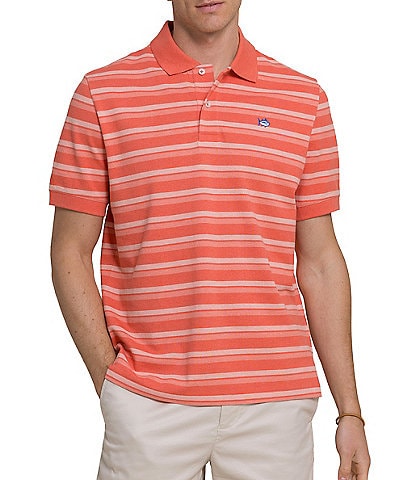 Southern Tide Heather Stripe Skipjack Short Sleeve Polo Shirt