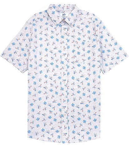 Southern Tide Intercoastal Heather Guy With Allure Performance Stretch Short-Sleeve Woven Shirt