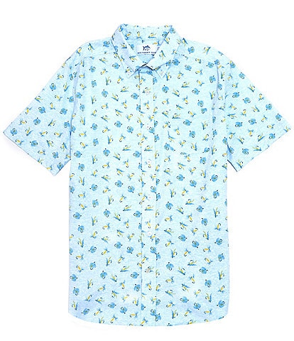 Southern Tide Intercoastal Heather Guy With Allure Performance Stretch Short-Sleeve Woven Shirt