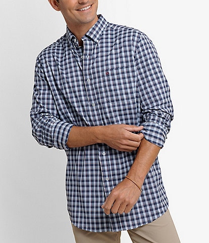 Southern Tide Intercoastal Performance Stretch Collection Plaid Long Sleeve Woven Shirt