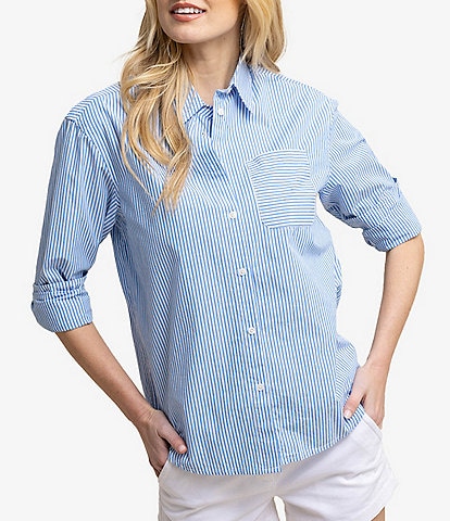 Southern Tide Katherine Long Sleeve Button Front Poplin Shirt