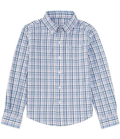 Nautica Little Boys 2T-7 Long Sleeve Plaid Button-Up Woven Shirt