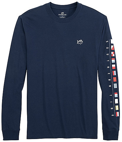 Southern Tide Nautical Flags Long Sleeve Graphic Sleeve T-Shirt