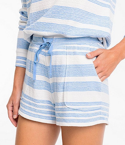Southern Tide Nora Striped Print Mid Rise Lounge Shorts